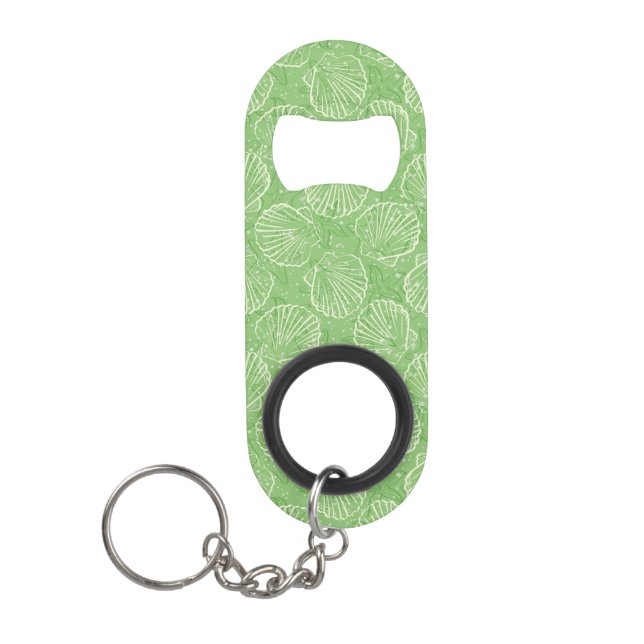 Outline seashells keychain bottle opener (Front)