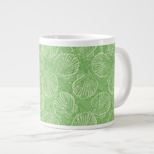 Outline seashells large coffee mug