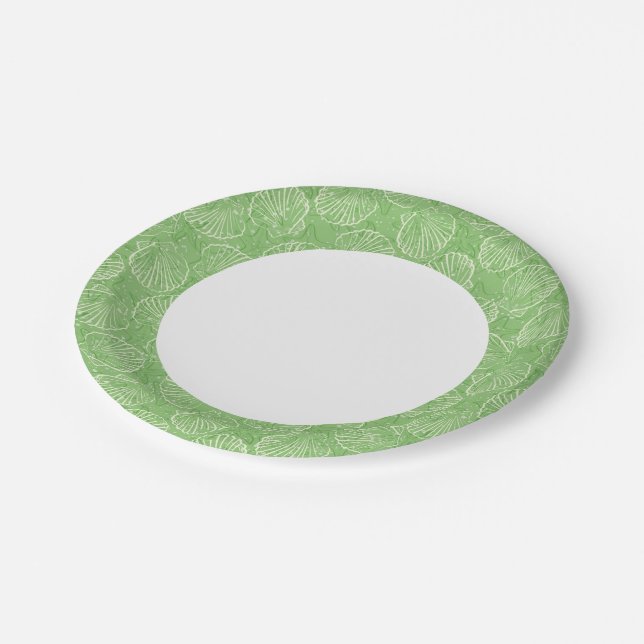 Outline seashells paper plates (Angled)