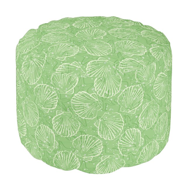 Outline seashells pouf (Angled Front)