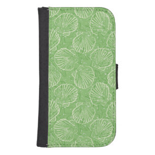 Outline seashells wallet phone case for samsung galaxy s4
