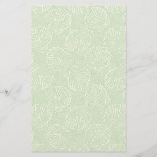 Outline seashells stationery (Front)