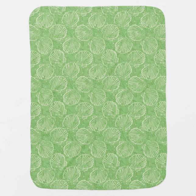 Outline seashells stroller blanket (Front)