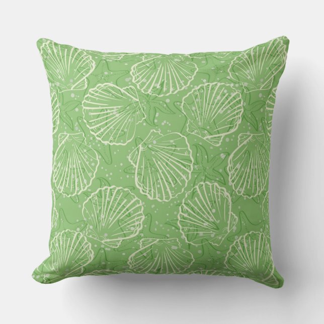 Outline seashells throw pillow (Front)