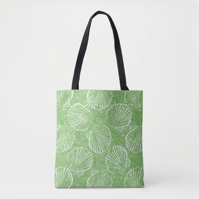 Outline seashells tote bag (Front)