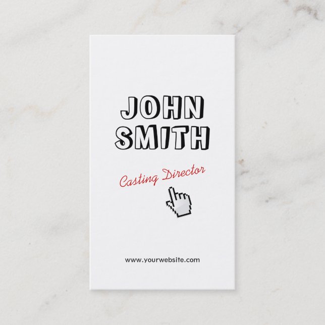 Outline Text Casting Director Business Card (Front)