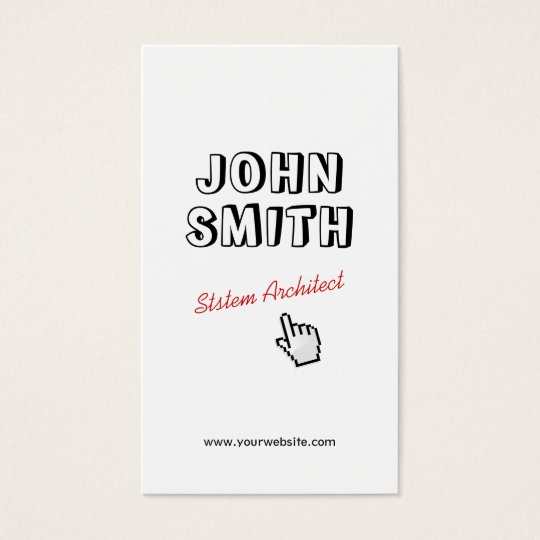 Outline Text System Architect Business Card