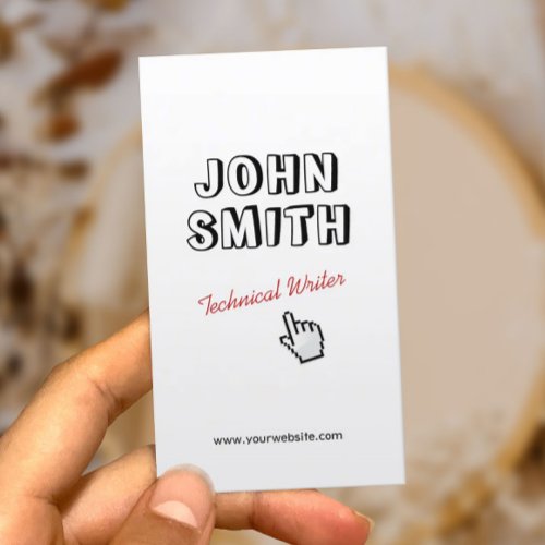 Outline Text Technical Writer Business Card