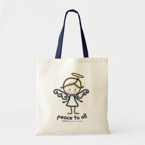 Outlined Angel_Peace to All Tote Bag
