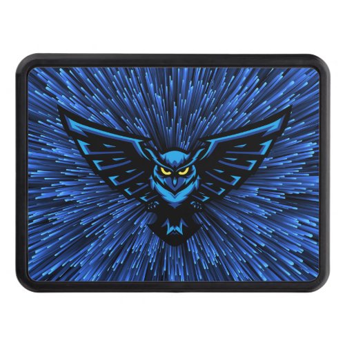 Outlined Blue Owl Hitch Cover