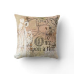 Outlined Flowers Peach Once Upon a Time Pillow