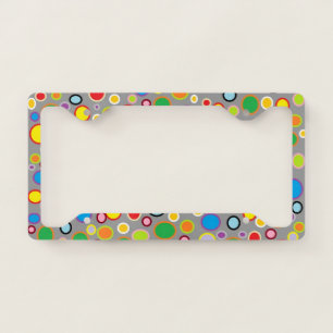 Outlined Polka Dots License Plate Frame