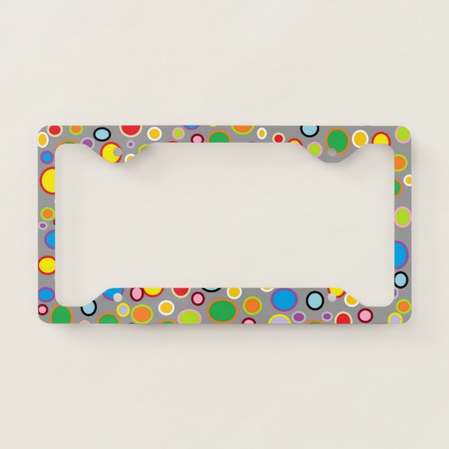 Outlined Polka Dots License Plate Frame (Front)