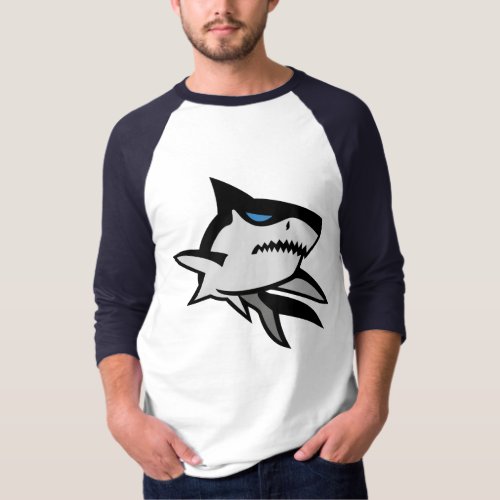 Outlined Shark Raglan T_Shirt