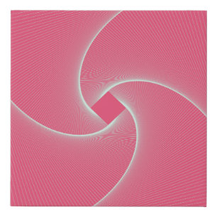 outlined square vortex in velvet pink faux canvas print