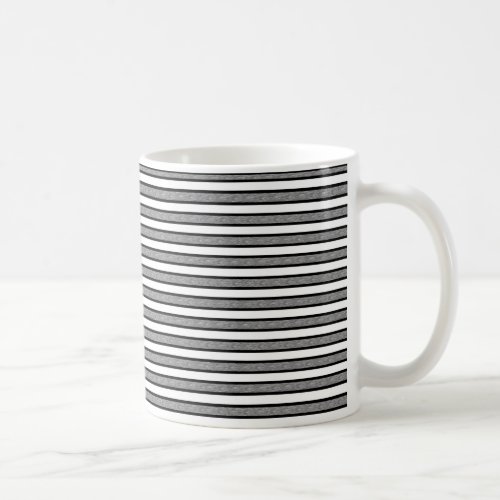 Outlined Stripes Black and Grey Coffee Mug