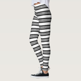 Black & White Horizontal Stripes Leggings for Sale by FancyHatPenguin