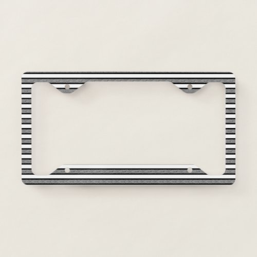 Outlined Stripes Black and Grey License Plate Frame