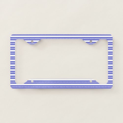 Outlined Stripes Blue License Plate Frame