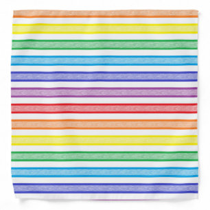 Outlined Stripes Rainbow Bandana