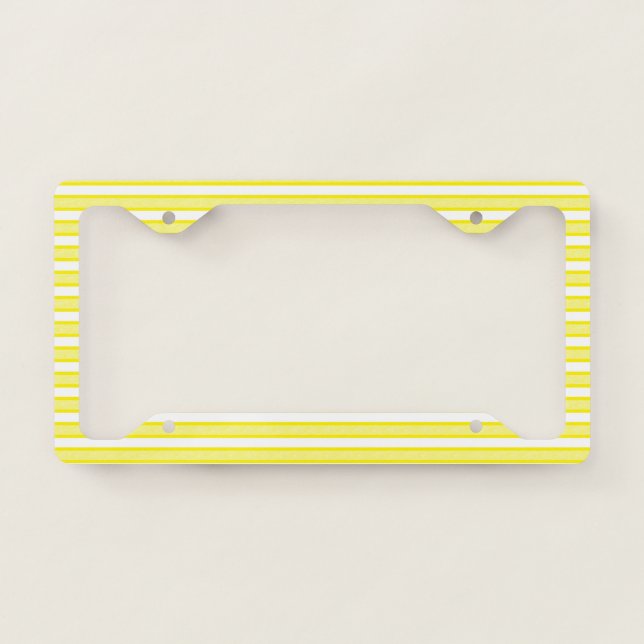 Outlined Stripes Yellow License Plate Frame (Front)