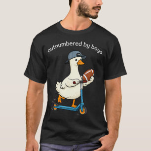 Outnumbered By Boys Football Goose T-Shirt