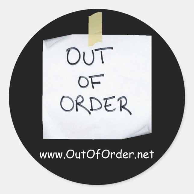 OutOfOrder.net sticker - Customized (Front)