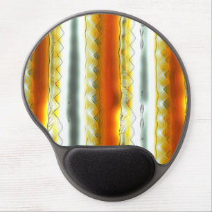 Outrageous abstract stripes in orange and gray gel mouse pad