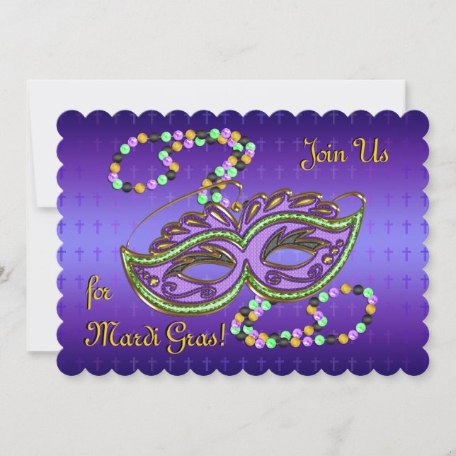 Outrageous Mardi Gras Party - Personalized Invitation (Front)