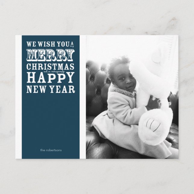 Outrageously Happy Holiday Photo Postcard (Front)