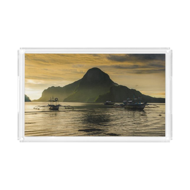 Outrigger At Sunset Acrylic Tray (Front)
