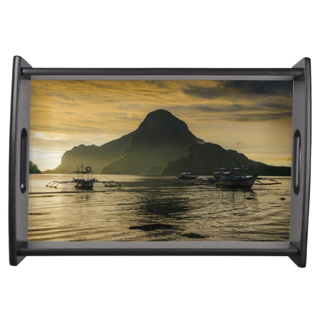 Outrigger At Sunset Serving Tray (Front)