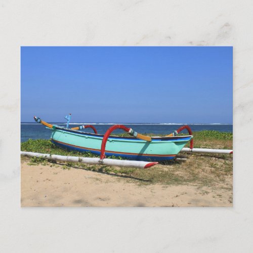 Outrigger boat postcard