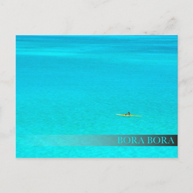 Outrigger canoe in Bora Bora bar postcard (Front)