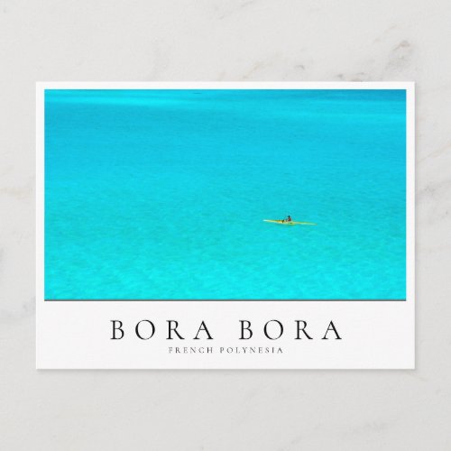 Outrigger canoe in Bora Bora lagoon Polynesia Postcard