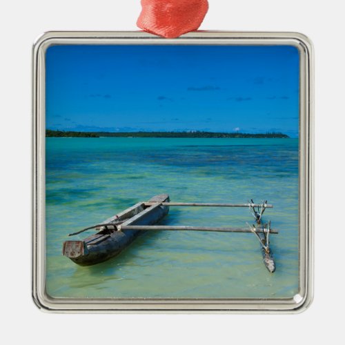 Outrigger Canoe In Shallow Ocean Metal Ornament