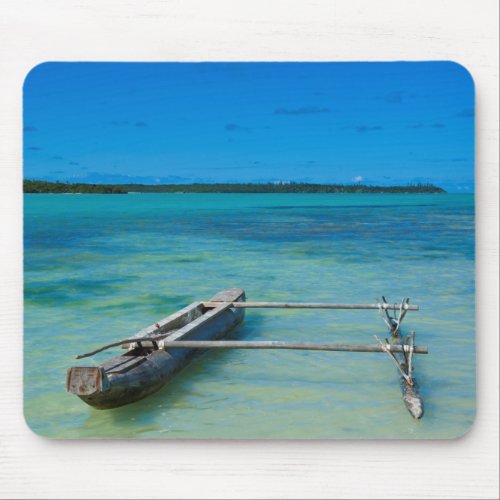 Outrigger Canoe In Shallow Ocean Mouse Pad