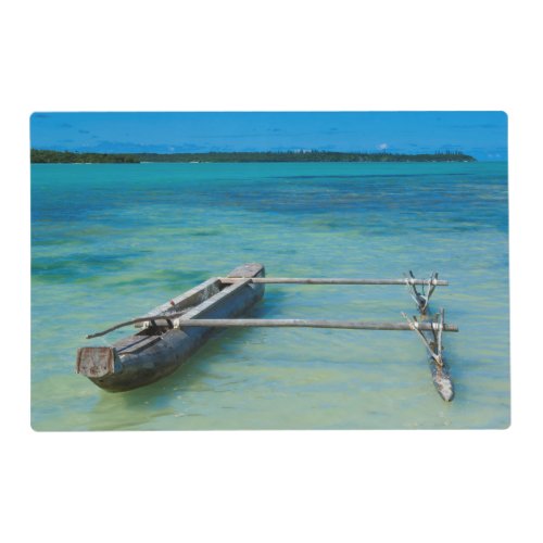 Outrigger Canoe In Shallow Ocean Placemat