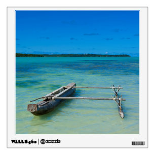 Outrigger Canoe In Shallow Ocean Wall Decal