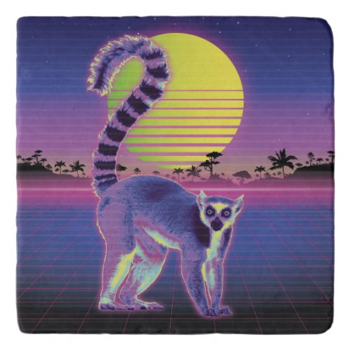 Outrun Loki the Lemur Throw Pillow Trivet