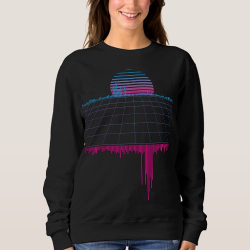 outrun synthwave vaporwave aesthetic sunset music sweatshirt