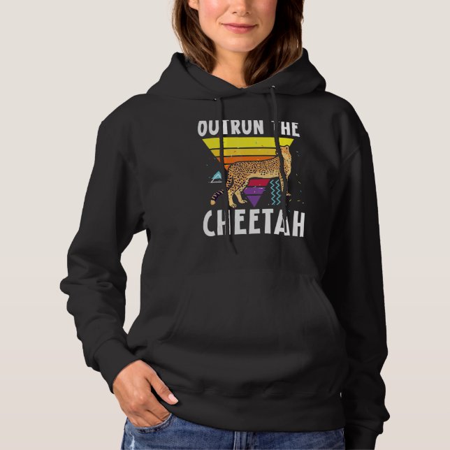 Outrun The Cheetah Wildlife Animal Zookeeper Hoodie (Front)