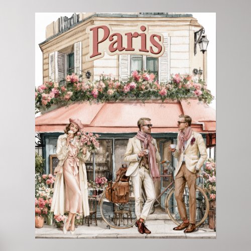 Outside Cafe in Paris Poster