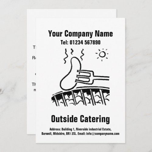 Outside Catering Cartoon Design Card