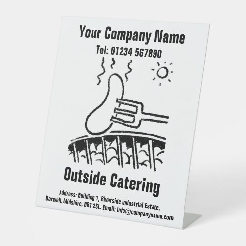 Outside Catering Cartoon Design Pedestal Sign