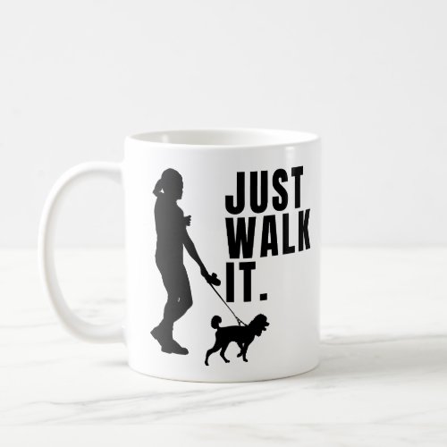  Outside Dog Walk Woman Walking Dog On Leash Coffee Mug
