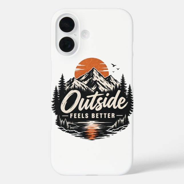 Outside Feels Better Mountain Nature Adventure Case-Mate iPhone Case (Back)