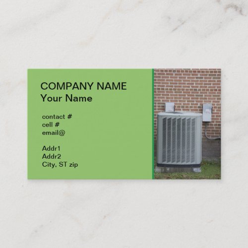 outside heat pump business card