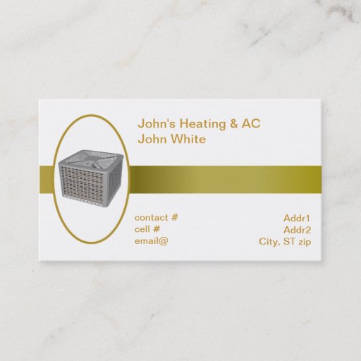 Customizable outside heat pump business card template