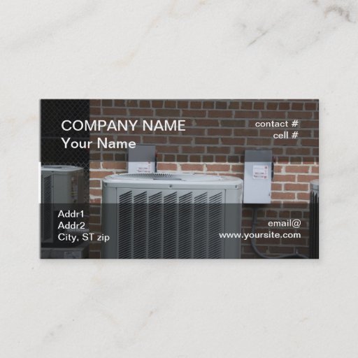 Customizable outside heat pump business card